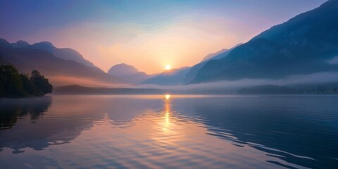 sunrise over the lake