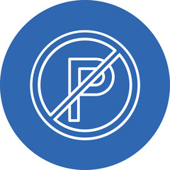 No parking icon line circle icon