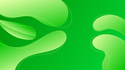 ABSTRACT GREEN GRADIENT BACKGROUND SMOOTH COLORFUL DESIGN WITH SHAPES VECTOR TEMPLATE GOOD FOR MODERN WEBSITE, WALLPAPER, COVER DESIGN 