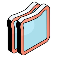 A beautiful design icon of bread slices