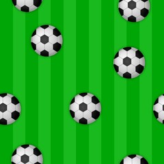 Obraz premium green soccer background pattern with balls 