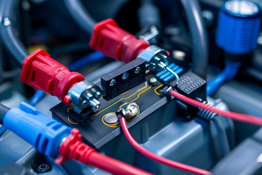Car Battery with Diagnostic Tool Connected: Importance of Proper Battery Maintenance