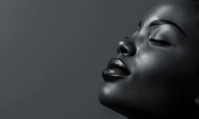 international Women's day background with copy space, woman day holiday, black woman black and white background