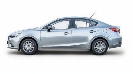 Passenger car isolated on a white background, with clipping path. Full Depth of field. Focus stacking, side view.