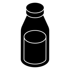 A colored design icon of bottle