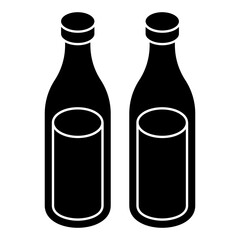 A trendy design icon of bottles