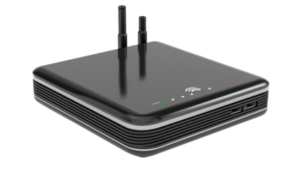 modern Wi-fi internet router isolated on transparent background, internet router cut out  
