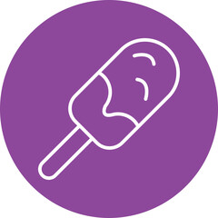 Ice cream line circle icon