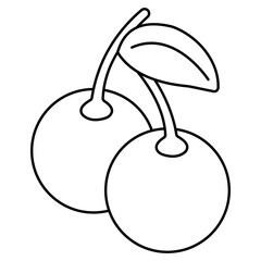 A flat design icon of cherries