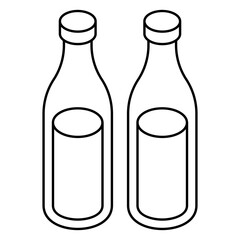 A trendy design icon of bottles