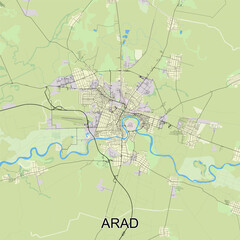 Arad, Romania map poster art