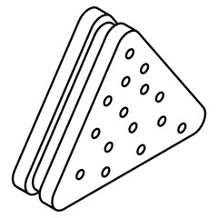 A flat design icon of sandwich