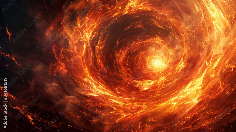 Aufkleber a mesmerizing vortex of swirling embers, their fiery glow pulsating with an otherworldly energy.