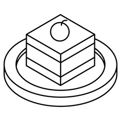 A colored design icon of cake slice