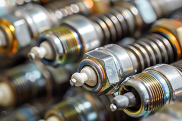 Detailed Close-Up of New and Used Spark Plugs Emphasizing Maintenance Importance for Engine Performance