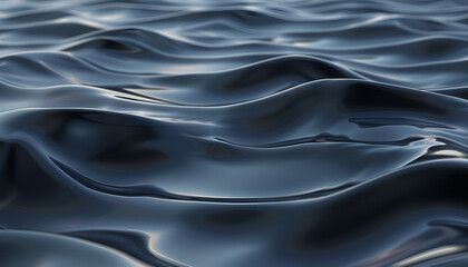Fototapeta premium surface detail rendering, smooth visual concept with smooth sea wave, Horizontal motion blur applied, water textured surface, light navy and black gradient, soft lighting