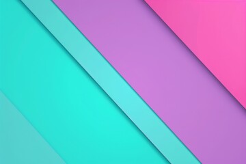 Fototapeta premium Minimalist abstract background with diagonal stripes in turquoise and pink, creating a modern and colorful geometric composition