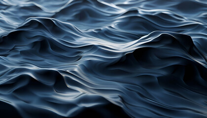 Fototapeta premium surface detail rendering, smooth visual concept with smooth sea wave, Horizontal motion blur applied, water textured surface, light navy and black gradient, soft lighting