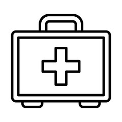 Fototapeta premium First aid kit line icon