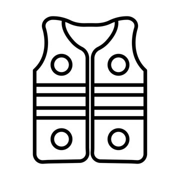 recommend clip art: Life jacket line icon