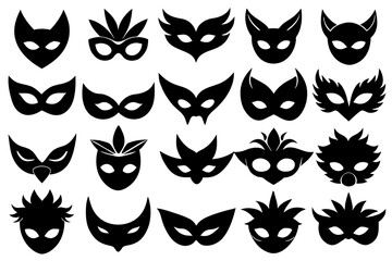 masquerade mask silhouette vector illustration