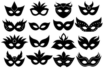 masquerade mask silhouette vector illustration