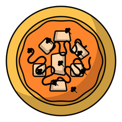 Creamy Mughlai cuisine vector color icon design, Pan-Asian cuisine symbol, Most Popular Dishes Sign,Casual eats stock illustration, Shahi paneer Curry Concept