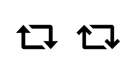 Repeat button icon in generic style. Retweet arrow sign symbol