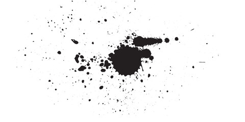black watercolor brush drops splash splash grunge graphic element, vector.