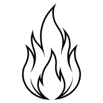 recommend clip art: Simple black flame vector outline for fire icons and symbols
