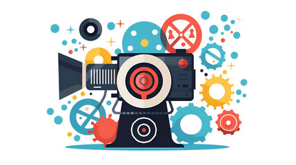 content production icon simple vector design