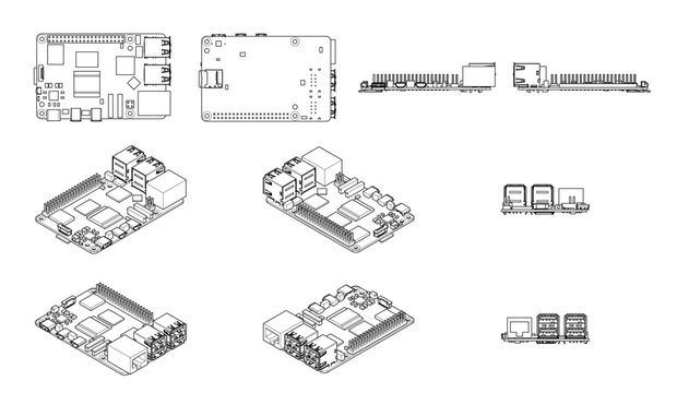 Raspberry Pi 4 Model B Vector Pack 