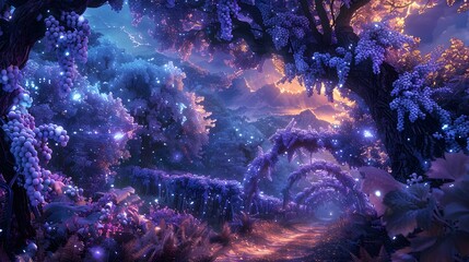 Fototapeta premium Starry Sky Fantasy: A cosmic scene filled with swirling nebulae, distant galaxies, and twinkling stars against a backdrop of deep space