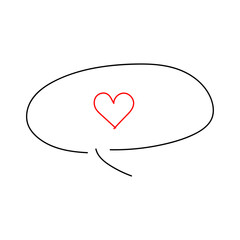 シンプルな手描き風ハートの吹き出しイラスト
