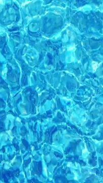 Clear blue water background ocean sea swimming pool vertical video