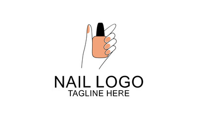 Nail beauty logo design vector