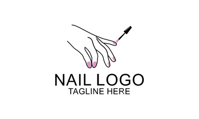 Fototapeta premium Nail beauty logo design vector