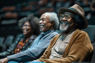 Fototapeta premium an African American retired couple joining a community theater group