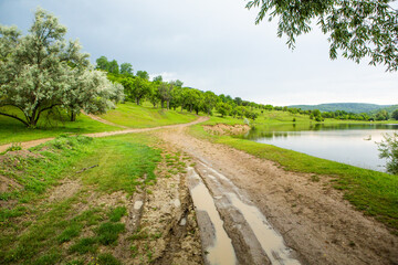 Photo with landscape and beautiful green nature in the Republic of Moldova, a small friendly country in Eastern Europe.