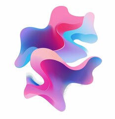 Colorful Abstract Gradient Blend Curves Shape in vibrant colors