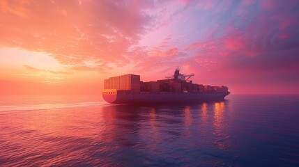 Obraz premium container ship in import export and business logistic.By crane ,Trade Port , Shipping.cargo to harbor.Aerial view.Water transport.International.Shell Marine.Top view. 