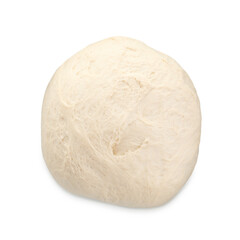 Fresh raw homemade dough isolated on white, top view