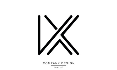 KX, XK Abstract letters Logo Monogram design Font Vector Symbol Initials