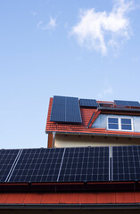 solar panels on roofs