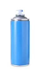 Blue can of spray paint isolated on white