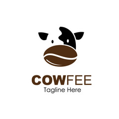 cow coffee logo design concept. vector illustration