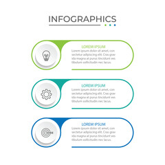 Vector Infographic label design template with icons and 3 options or steps.