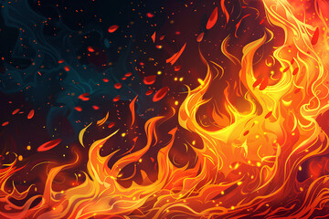 red smoke, red fire, hot, dark black background, vector, 3d rendering