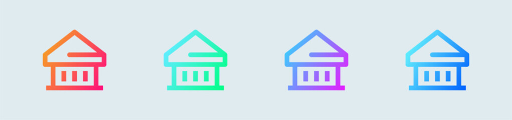 Bank line icon in gradient colors. Finance signs vector illustration.