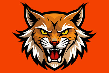 Obraz premium Tiger head with its jaw open vector illustration